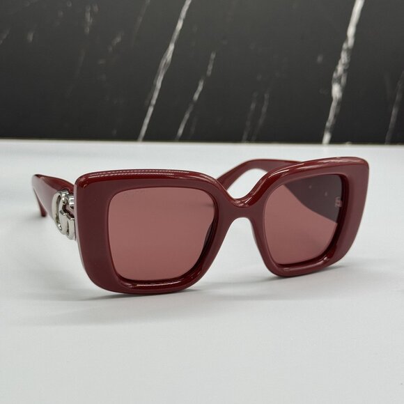NEW GUCCI SUNGLASSES RED BURGUNDY WOMEN EYEWEAR GUCCI GG1975S 005 - Picture 5 of 11